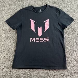 Messi Collection Shirt Mens Medium Black Pink Soccer Futbol Short Sleeve